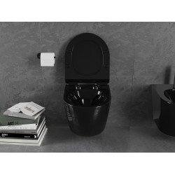 Mexen Lena wc Rimless  cu capac soft close  slim, duroplast,  negru - 30224070