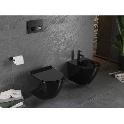 Mexen Lena wc Rimless  cu capac soft close  slim, duroplast,  negru - 30224070