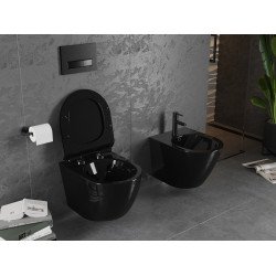 Mexen Lena wc Rimless  cu capac soft close  slim, duroplast,  negru - 30224070