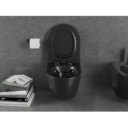 Mexen Lena wc Rimless  cu capac soft close  slim, duroplast,  negru mat - 30221085