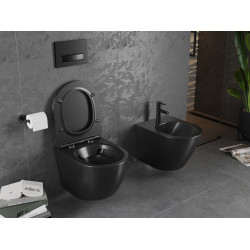 Mexen Lena wc Rimless  cu capac soft close  slim, duroplast,  negru mat - 30221085