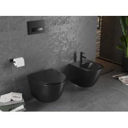 Mexen Lena wc Rimless  cu capac soft close  slim, duroplast,  negru mat - 30221085