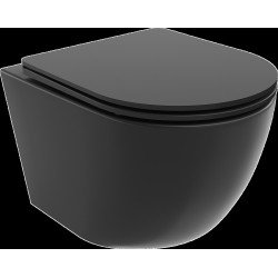 Mexen Lena wc Rimless  cu capac soft close  slim, duroplast,  negru mat - 30221085 Wc 467680 Mexen