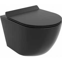 Mexen Lena wc Rimless  cu capac soft close  slim, duroplast,  negru mat - 30220185 Wc 467680 Mexen