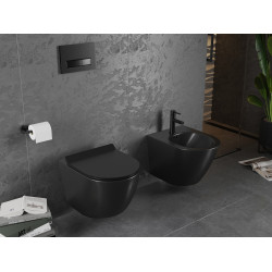 Mexen Lena wc Rimless  cu capac soft close  slim, duroplast,  negru mat - 30220185
