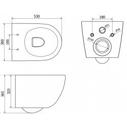Mexen Lena wc Rimless  cu capac soft close   greu ,  alb - 30298000