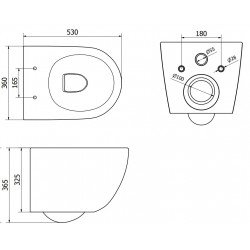 Mexen Lena wc Rimless  cu capac soft close   greu ,  alb - 30298000