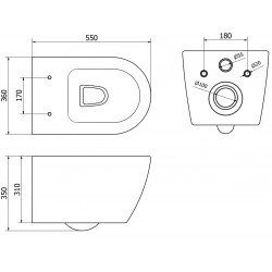 Mexen Rico wc Rimless  cu capac soft close   greu ,  alb - 30478000