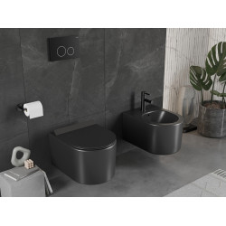 Mexen Sofia wc Rimless  cu capac soft close  slim, duroplast,  negru mat - 30540185