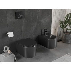 Mexen Sofia wc Rimless  cu capac soft close  slim, duroplast,  negru mat - 30541085