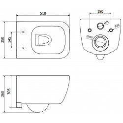 Mexen Stella wc Rimless  cu capac soft close  slim, duroplast,  alb - 30680900