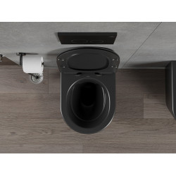 Mexen Rico wc Rimless  cu capac soft close  slim, duroplast,  negru mat - 30720185