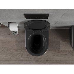 Mexen Rico wc Rimless  cu capac soft close  slim, duroplast,  negru mat - 30720185