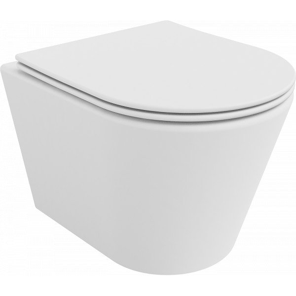 Mexen Rico wc Rimless  cu capac soft close  slim, duroplast,  alb mat - 30724001