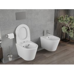 Mexen Rico wc Rimless  cu capac soft close  slim, duroplast,  alb mat - 30724001