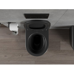 Mexen Rico wc Rimless  cu capac soft close  slim, duroplast,  negru mat - 30721085