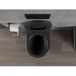 Mexen Rico wc Rimless  cu capac soft close  slim, duroplast,  negru mat - 30721085