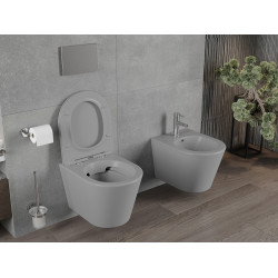 Mexen Rico wc Rimless  cu capac soft close  slim, duroplast,  gri  mat - 30724061