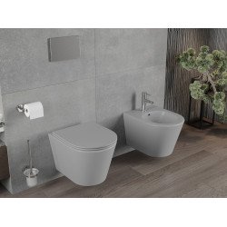 Mexen Rico wc Rimless  cu capac soft close  slim, duroplast,  gri  mat - 30724061