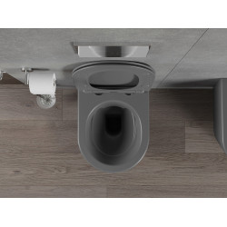 Mexen Rico wc Rimless  cu capac soft close  slim, duroplast,  gri inchis mat - 30724071