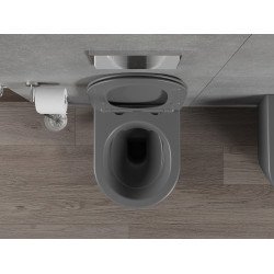 Mexen Rico wc Rimless  cu capac soft close  slim, duroplast,  gri inchis mat - 30724071