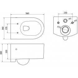 Mexen Sofia wc  cu capac soft close   greu ,  alb - 30798000