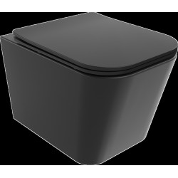 Mexen Teo wc Rimless  cu capac soft close  slim, duroplast,  negru mat - 30850685 Wc 467680 Mexen