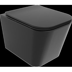 Mexen Teo wc Rimless  cu capac soft close  slim, duroplast,  negru mat - 30850685 Wc 467680 Mexen