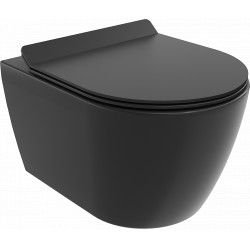 Mexen Carmen wc Rimless  cu capac soft close  slim, duroplast,  negru mat - 30880185 Wc 467680 Mexen