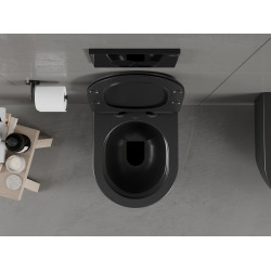Mexen Carmen wc Rimless  cu capac soft close  slim, duroplast,  negru mat - 30880185
