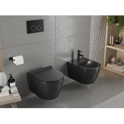 Mexen Carmen wc Rimless  cu capac soft close  slim, duroplast,  negru mat - 30880185