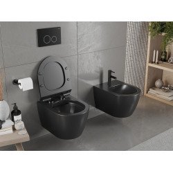 Mexen Carmen wc Rimless  cu capac soft close  slim, duroplast,  negru mat - 30880185