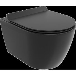Mexen Carmen wc Rimless  cu capac soft close  slim, duroplast,  negru mat - 30880185 Wc 467680 Mexen