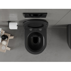 Mexen Carmen wc Rimless  cu capac soft close  slim, duroplast,  negru mat - 30881085