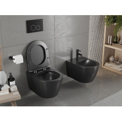 Mexen Carmen wc Rimless  cu capac soft close  slim, duroplast,  negru mat - 30881085