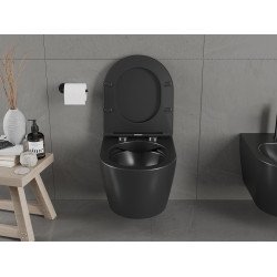 Mexen Carmen wc Rimless  cu capac soft close  slim, duroplast,  negru mat - 30881085