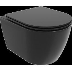 Mexen Carmen wc Rimless  cu capac soft close  slim, duroplast,  negru mat - 30881085 Wc 467680 Mexen