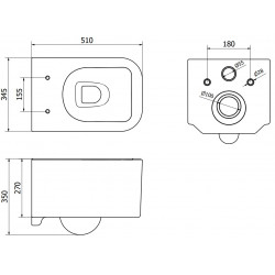 Mexen Elis wc Rimless  cu capac soft close  slim, duroplast,  alb - 30910600