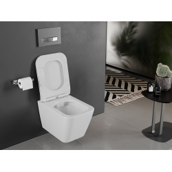 Mexen Cube wc Rimless  cu capac soft close  slim, duroplast,  alb - 30924000