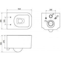 Mexen Elis wc Rimless,  alb - 3391XX00