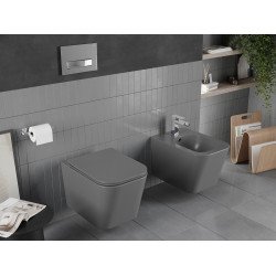 Mexen Teo wc Rimless  cu capac soft close  slim, duroplast,  gri inchis mat - 30854071