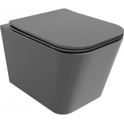 Mexen Teo wc Rimless  cu capac soft close  slim, duroplast,  gri inchis mat - 30854071 Wc 467680 Mexen