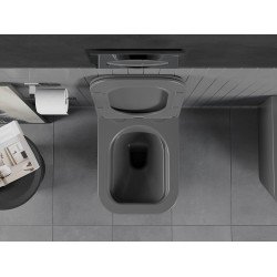 Mexen Teo wc Rimless  cu capac soft close  slim, duroplast,  gri inchis mat - 30854071