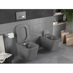 Mexen Teo wc Rimless  cu capac soft close  slim, duroplast,  gri inchis mat - 30854071