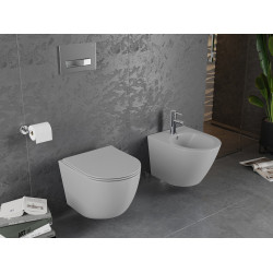 Mexen Lena wc Rimless  cu capac soft close  slim, duroplast,   gri  mat - 30224061