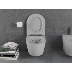 Mexen Lena wc Rimless  cu capac soft close  slim, duroplast,   gri  mat - 30224061