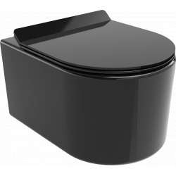 Mexen Sofia wc Rimless  cu capac soft close  slim, duroplast,  negru po?ysk - 30544070 Wc 467680 Mexen