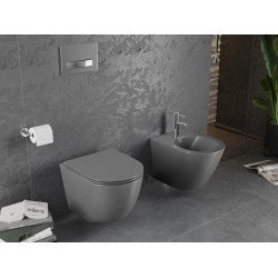 Mexen Lena wc Rimless  cu capac soft close  slim, duroplast,  gri inchis mat - 30224071
