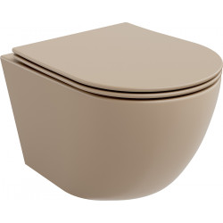 Mexen Lena wc Rimless  cu capac soft close  slim, duroplast, cappuccino mat - 30224064 Wc 467680 Mexen
