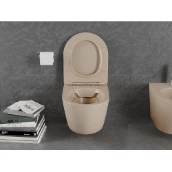 Mexen Lena wc Rimless  cu capac soft close  slim, duroplast, cappuccino mat - 30224064